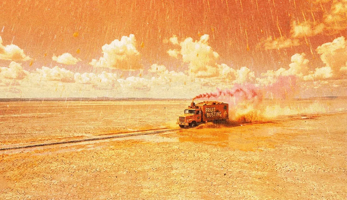 果汁雨は音を持たない。橙の煙だけが尾を引く。